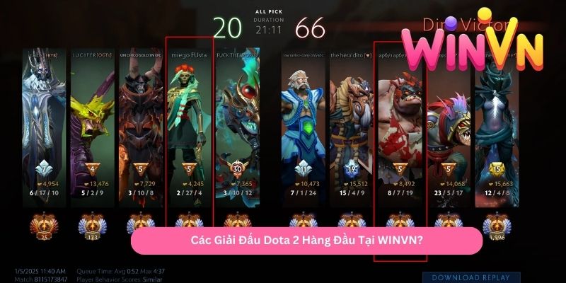 Các Giải Đấu Dota 2 Hàng Đầu Tại WINVN